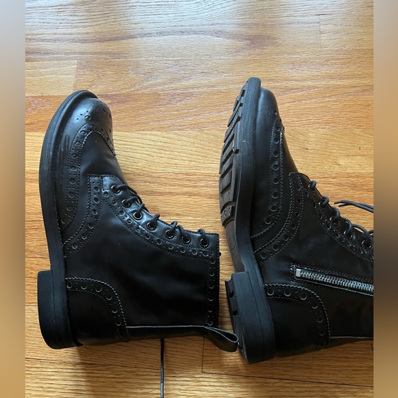 New DOLCE & GABBANA Siracusa Leather Boots Shoes Black Size 7/ UK6 main image 9